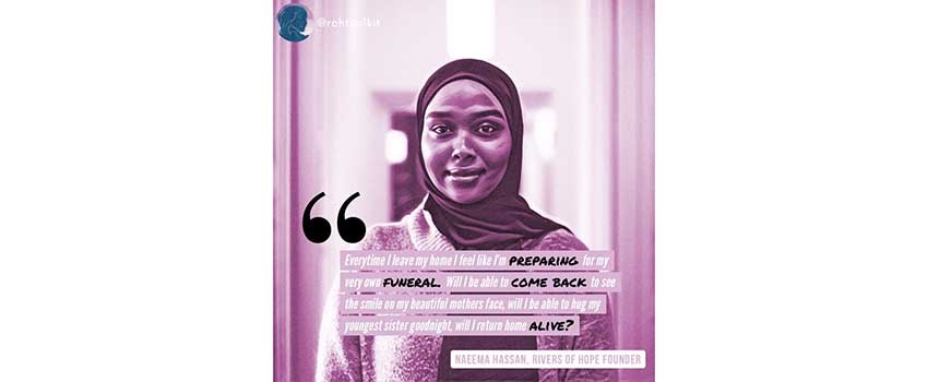 Naeema Hassan, co-founder of the Rivers of Hope Collective